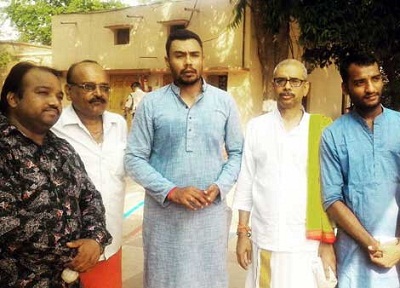 Former Pakistan cricketer Danish Kaneria performs Puja at Pitambara Pith in Datia